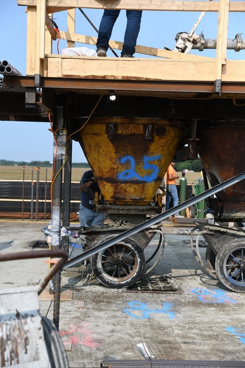 Beginning the cement loading process. 